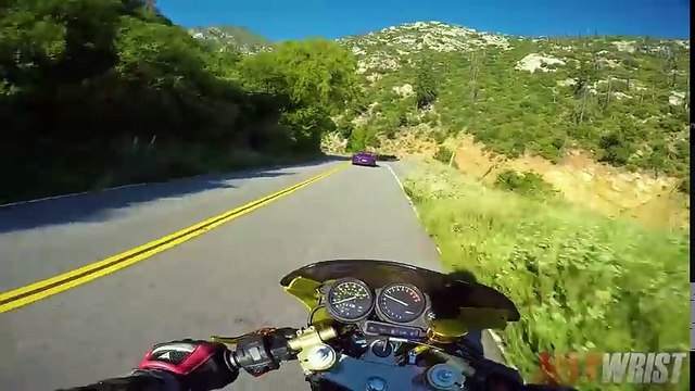 STREET RACE 500 HORSEPOWER Porsche 911 GT3 RS SUPERCAR vs MaxWrist on 90 HP Yamaha YZF600R Sportbike