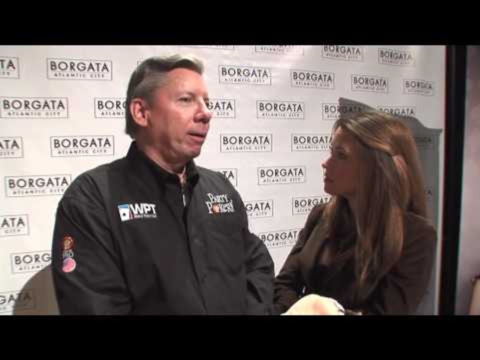 Mike Sexton and Kimberly Lansing on Day 2 of the Borgata Poker Open