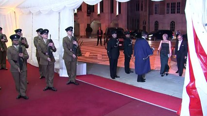 Theresa May arrives at Guildhall for Lord Mayor's Banquet