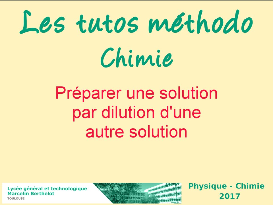 Comment réaliser une dilution ?