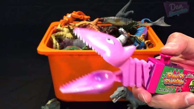 HUGE BOX OF DINOSAUR TOYS for kids Jurassic World Toys - T-Rex Velociraptor Stegosaurus