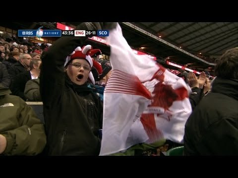Billy Twelvetress Try England v Scotland Rugby Match 02 Feb 2013