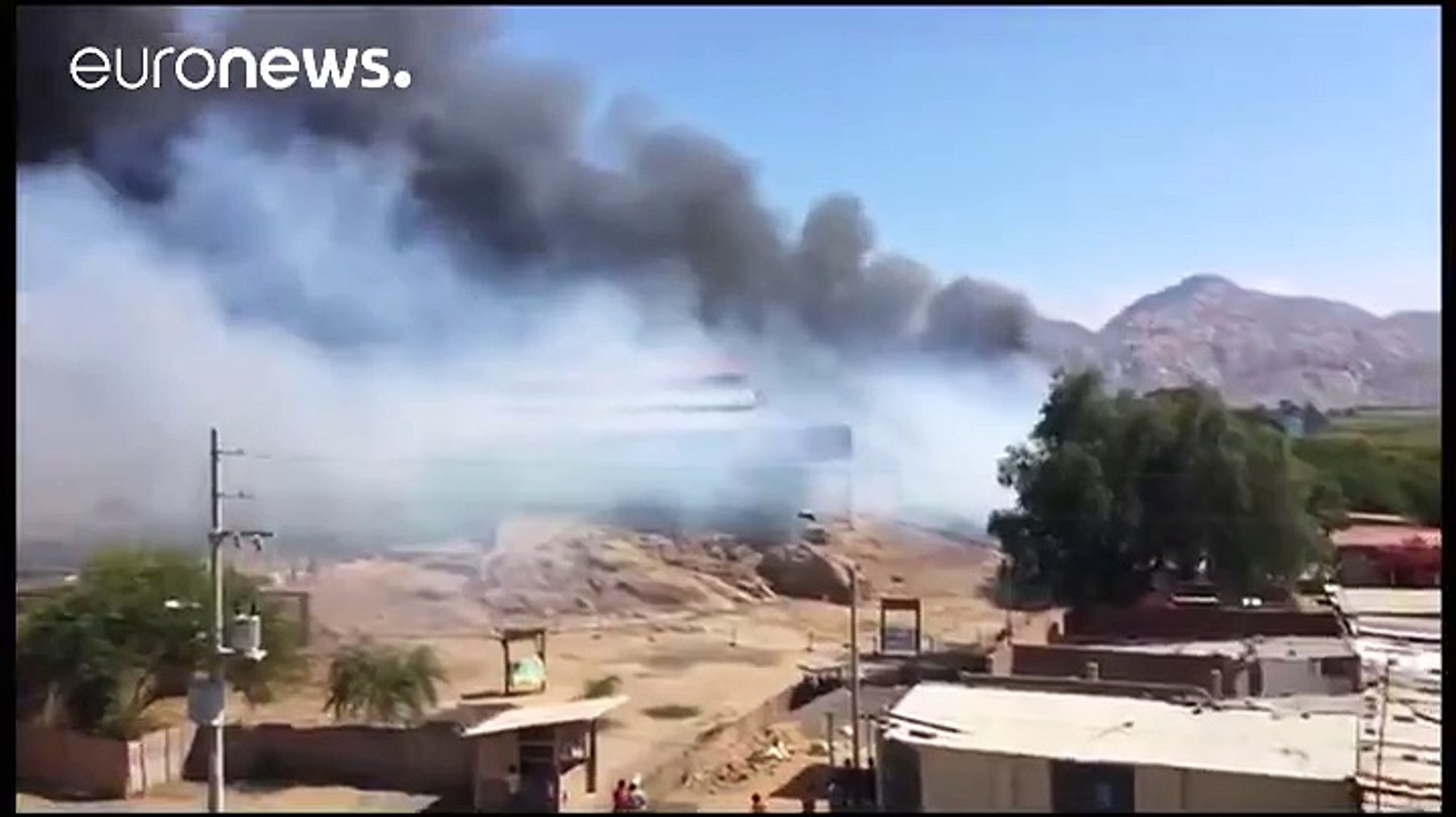 ⁣Ancient Peruvian temple ravaged by fire