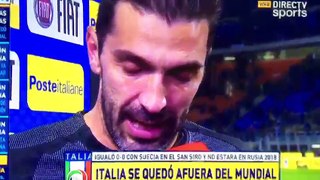 Lágrimas Buffon por no entrar al Mundial
