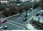 Impatient Pedestrian Makes A Run For It .... Gets Hit, Walks It Off