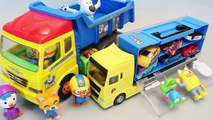 뽀로로 캐리어카 와 덤프트럭 자동차 장난감 Pororo Car Carrier & Dump Truck Toys мультфильмы про машинки Игрушки