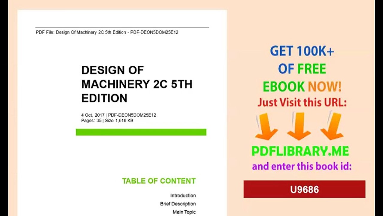 Design Of Machinery 5th Edition