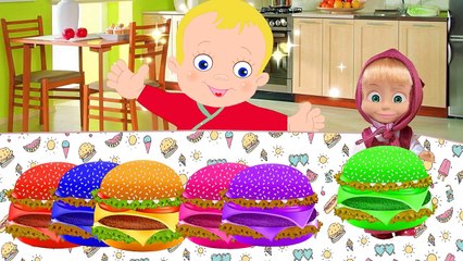 Video herunterladen: Маша и Медведь Мультики. Учим цвета новые серии Masha and the Bear Learning Colors with Hamburgers