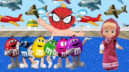 Мультики. Маша и Медведь Учим цвета SPIDERMAN BABY CRY with MASHA and the BEAR!! M&Ms! for kids