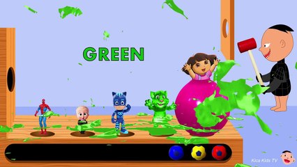 Bad Baby save Baby Boss Pj masks Talking Tom in the Giant Balloons - Learn colors with Bad Baby