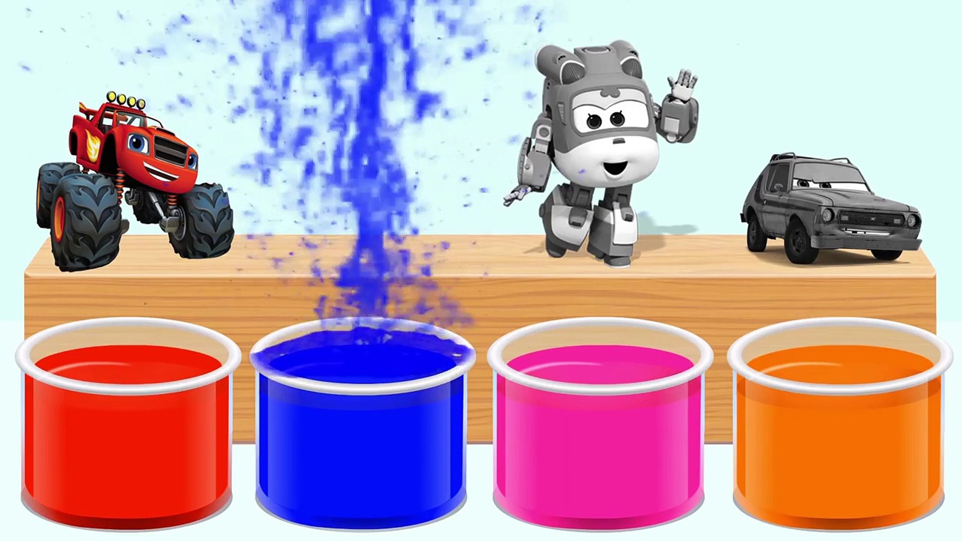 Disney Cars Blaze Super wings Bathing Colors Fun Colors for Children to Learn with Disney Cars