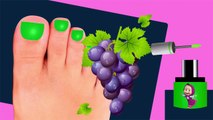 Learn Colors with Surprise Nail Arts Foot - Learning Fruits Name to Kids Toddlers Babies