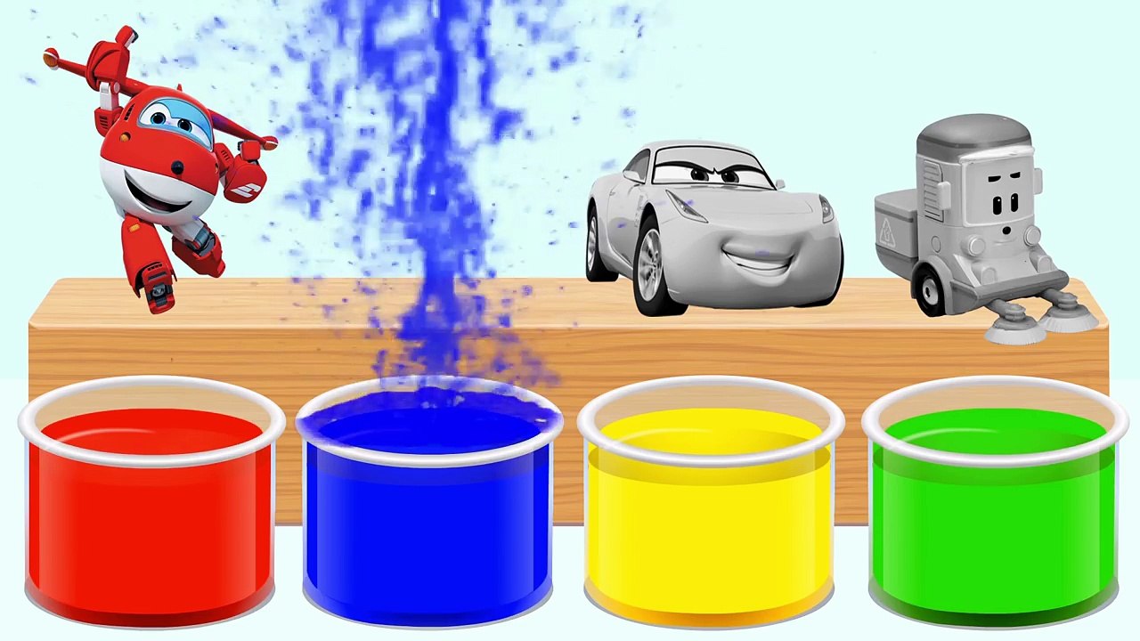 Thomas and friends, Robocar Poli Bathing Colors Fun - Colors for Children to Learn with Disney Cars