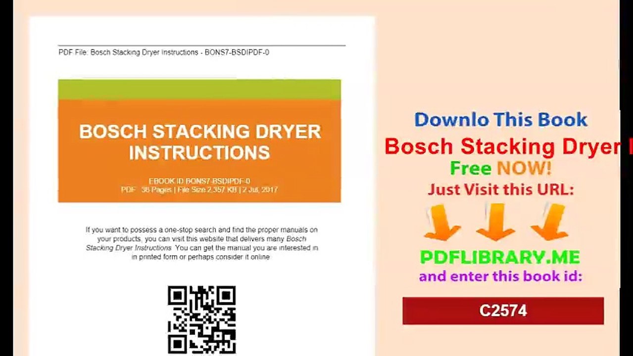 Bosch Stacking Dryer Instructions