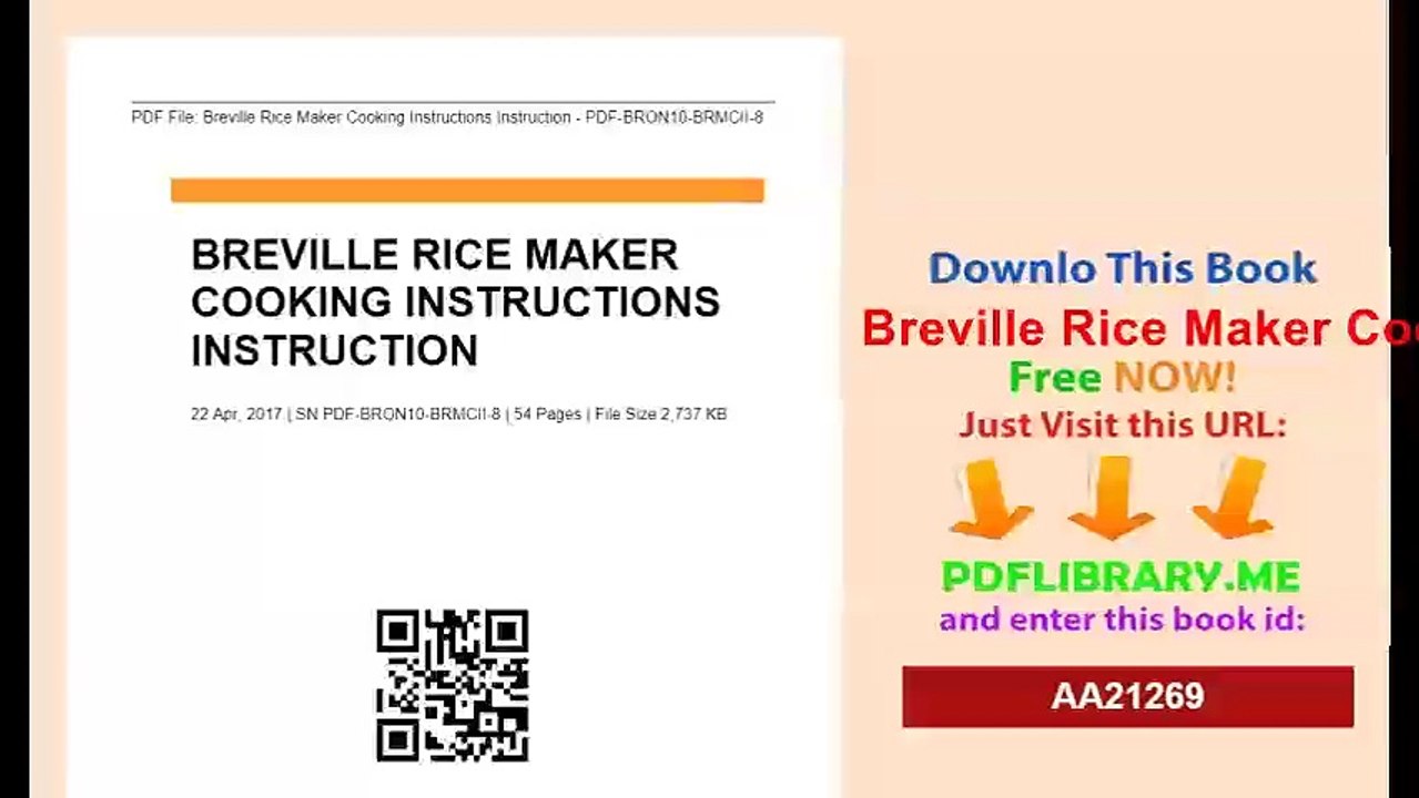 Breville Rice Maker Cooking Instructions Instruction