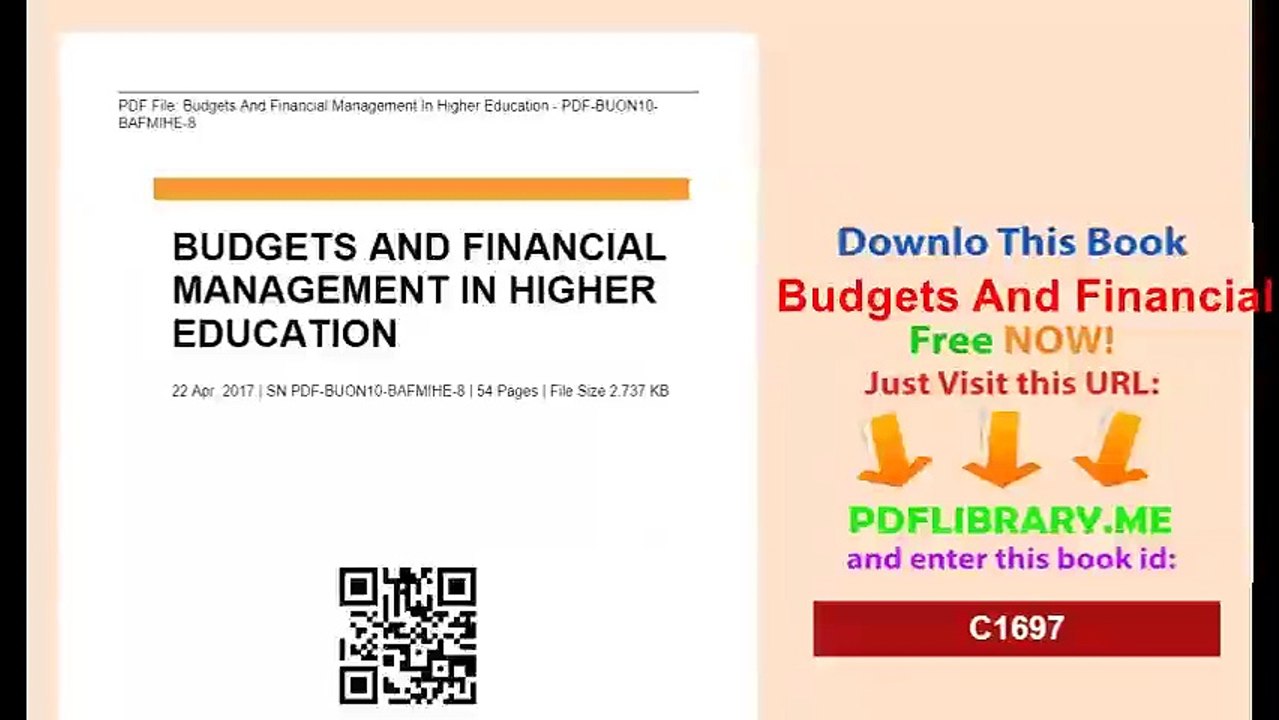 Budgets And Financial Management In Higher Education