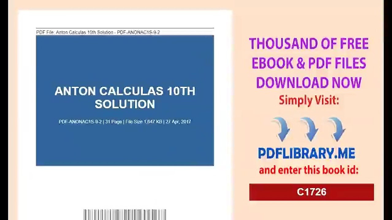 Anton Calculas 10th Solution