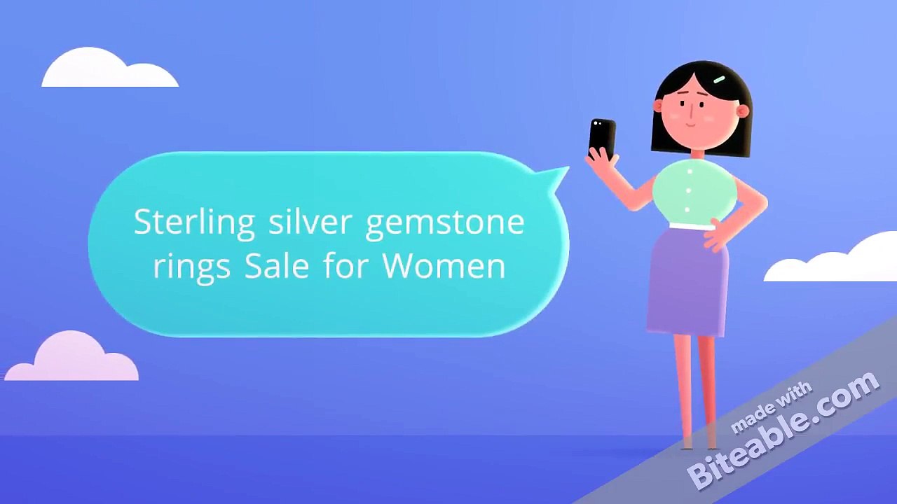 Sterling silver gemstone rings Sale for Women