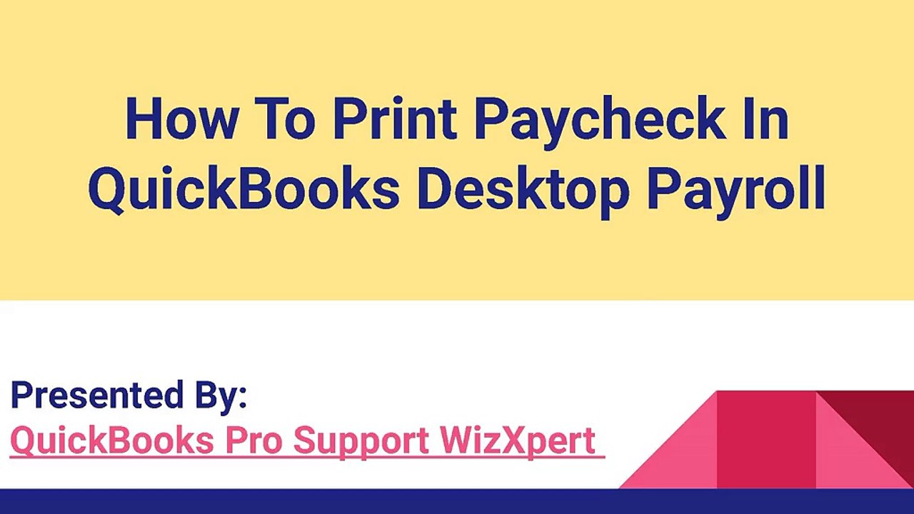 How To Print Paycheck In QuickBooks Desktop Payroll video Dailymotion