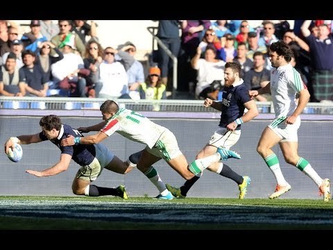 Marvellous Alex Dunbar 2nd Try- Italy v Scotland 22nd February 2014