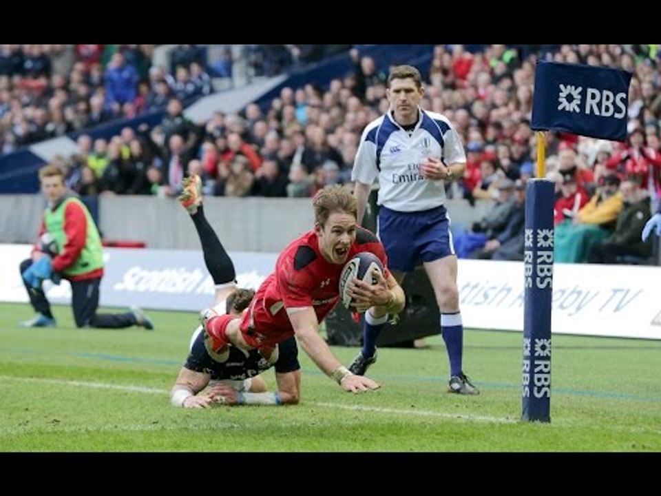 Greig Laidlaw 2nd penalty narrows the gap, Scotland v Wales, 15th Feb 2015