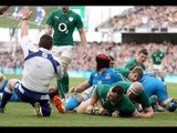 Cian Healy bursts over for Try - Ireland v Italy 8th March 2014