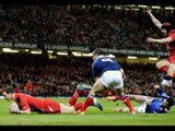 George North picks up & dives over for Try - Wales v France 21st February 2014
