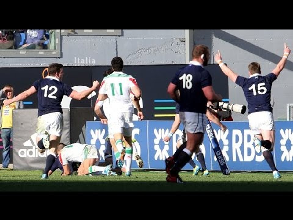 Super Alex Dunbar 1st Try - Italy v Scotland 22nd February 2014