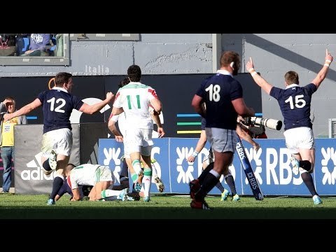 Super Alex Dunbar 1st Try - Italy v Scotland 22nd February 2014