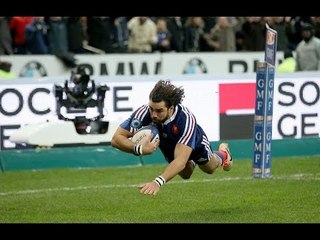 Huget 2nd try from kick ahead - France v England 1st February 2014