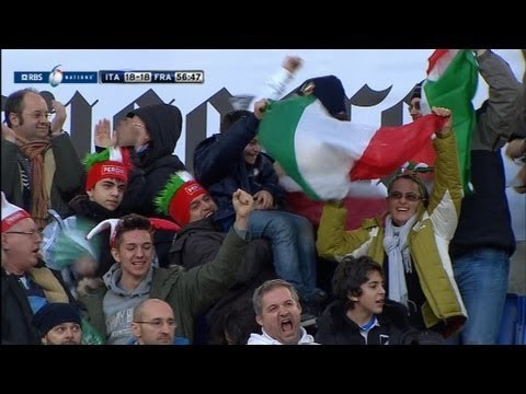 Martin Castrogiovanni Try Italy v France Rugby Match 03 Feb 2013