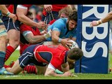 Drama as Giovanbattista Venditti recovers ball to score a Try, Scotland v Italy, 28th Feb 2015