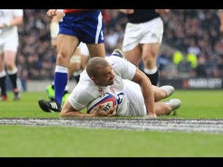 Jonathan Joseph steps inside defence for terrific try, England v Scotland, 14th March 2015