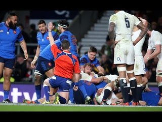 Benjamin Kayser burrows in for great Try, England v France, 21st March 2015