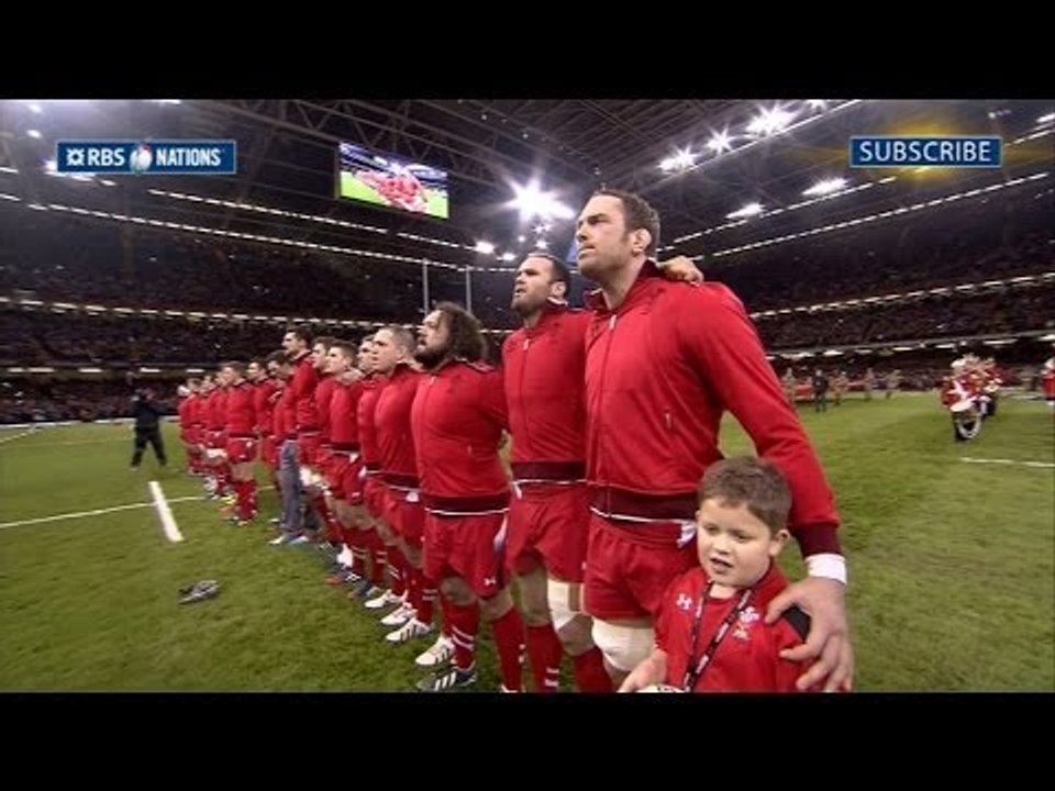 Welsh National Anthem  - Wales v Italy 1st February 2014