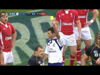 Paul James Yellow Card Scotland v Wales 09 March 2013
