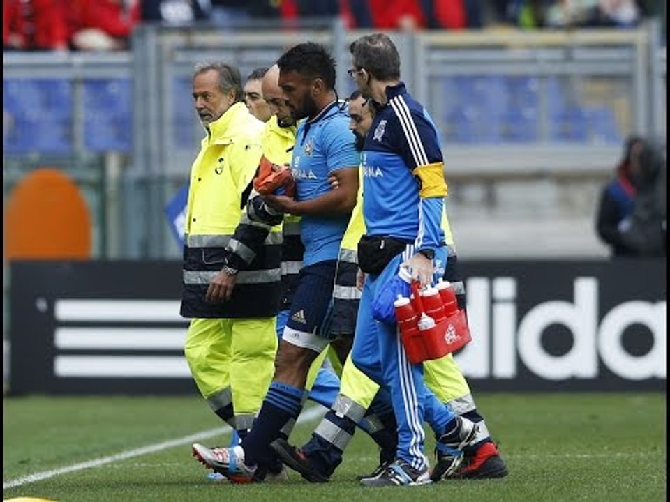 Kelly Haimona Leaves the Pitch Injured, Italy v Wales, 21st March 2015