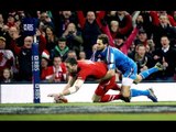Cuthbert collects kick ahead to score first try of 2014 RBS 6 Nations