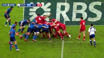 Wales attack and Gethin Jenkins kicks through ! - France v Wales, 28th Feb 2015