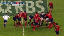 Big tackle on Finn Russell, France v Scotland, 07th Feb 2015