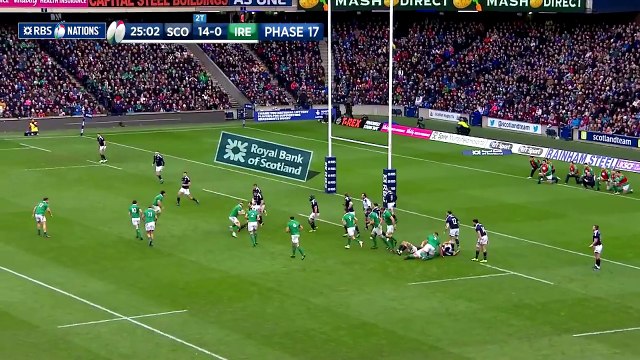Earls scores Ireland's first try after sustained pressure | RBS 6 Nations