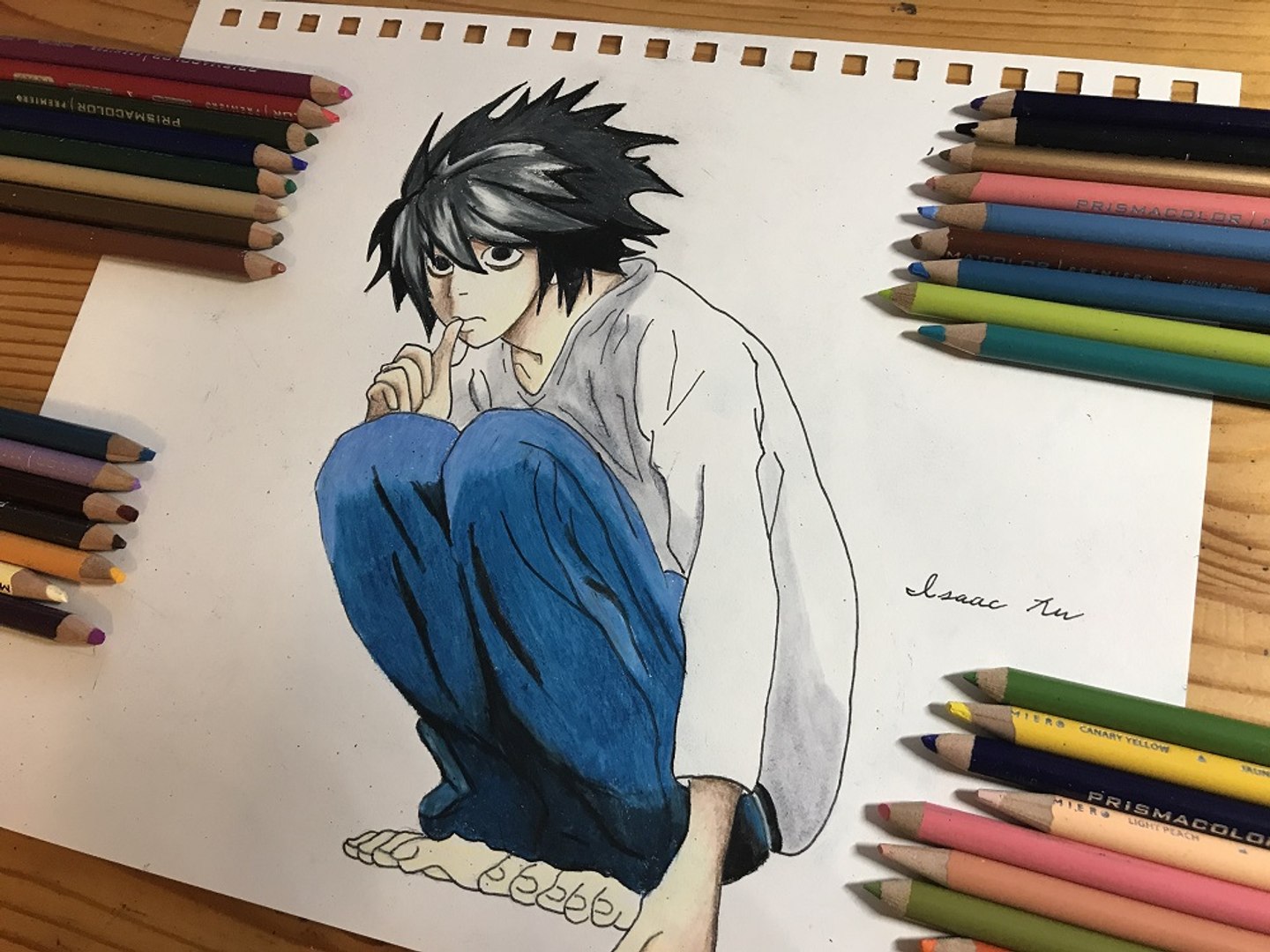 Speed Drawing Anime How to Draw L From Death Note - video Dailymotion