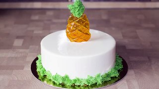 МУССОВЫЙ ТОРТ ПИНА КОЛАДА (АНАНАС-КОКОС) | Pina Colada Mousse Cake Recipe (Pineapple-Coconut)