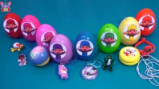 8 huevos sorpresa de Pocoyo de colores toys surprise eggs videos para niños 2017 Pocoyo en español