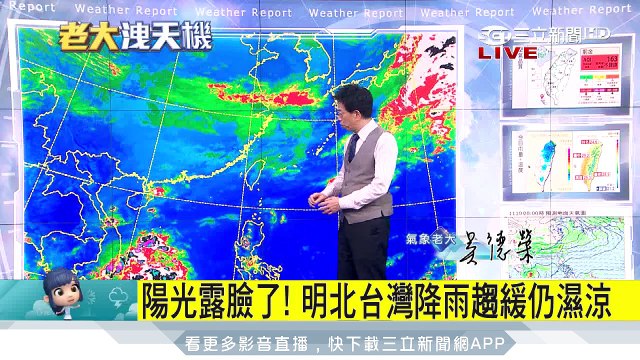 中層雲系漸消散　北台灣降雨趨緩、仍濕涼！｜三立準氣象｜20171114｜三立新聞台