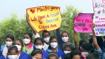 Estudantes protestam contra a poluição na Índia