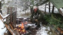 Winter Bushcraft Camping - Overnight with the INCH Pack Bug Out Bag SHTF Gear - Pt 2
