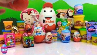 HUGE Kinder EGG SURPRISE With Play Doh, Shopkins, Frozen, MLP, LPS, Minecraft, Disney Cars STF