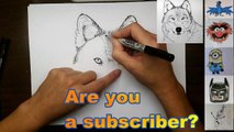 Drawing: How To Draw a Wolf Face Step by Step - Arctic Wolf (sketched) or Grey Wolf (painted)