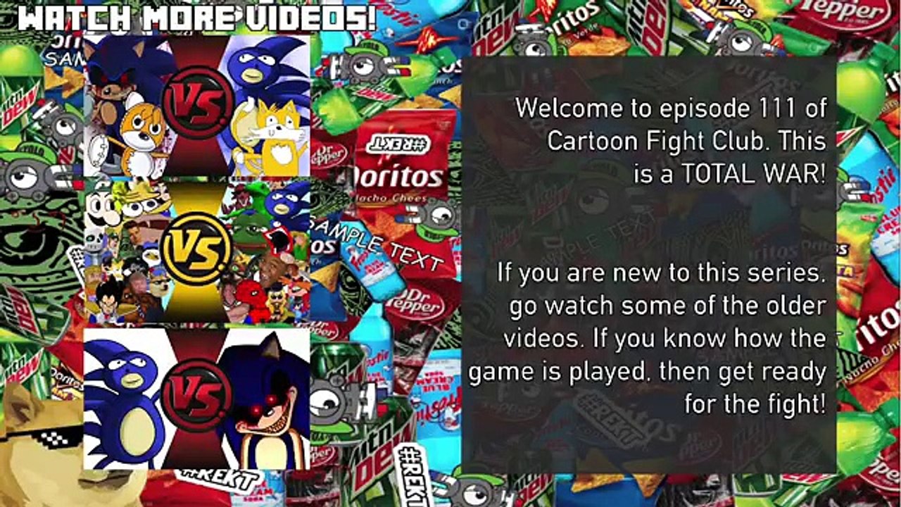 MLG vs CREEPYPASTA TOTAL WAR! (Sanic vs Sonic.EXE 3) Cartoon Fight Club Episode 111